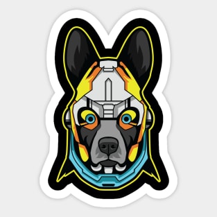 cyborg dog illustration Sticker
